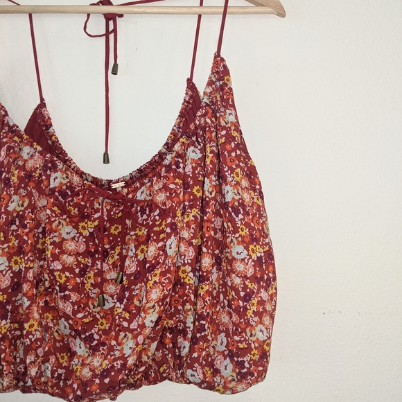 Free People Daisy Babe Red Floral Tank Top - Picture 3 of 8